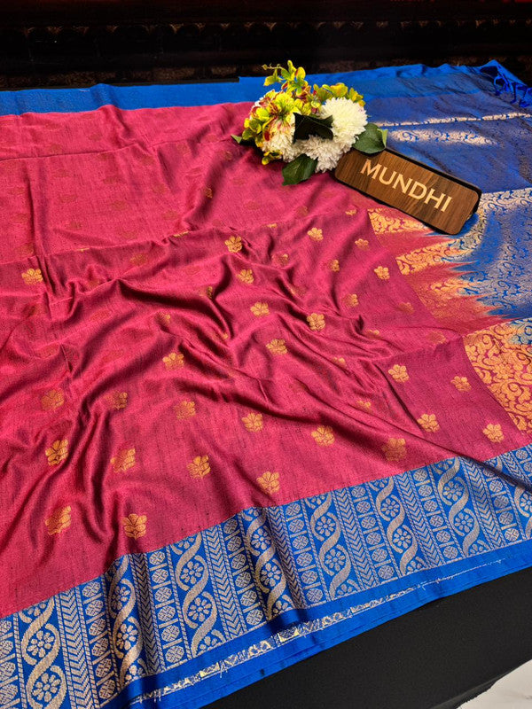 Slub Silk Saree with Zari Work for Weddings