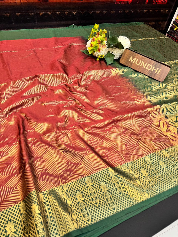 Shop the Pugazhini Soft Silk Saree with elegant zari work