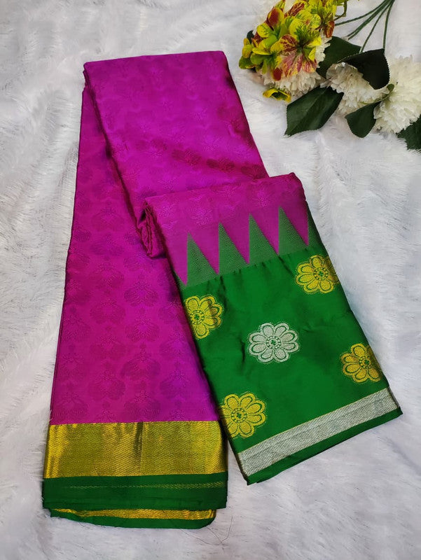 Suba Oviya Pattu Mix Wedding Saree SV39