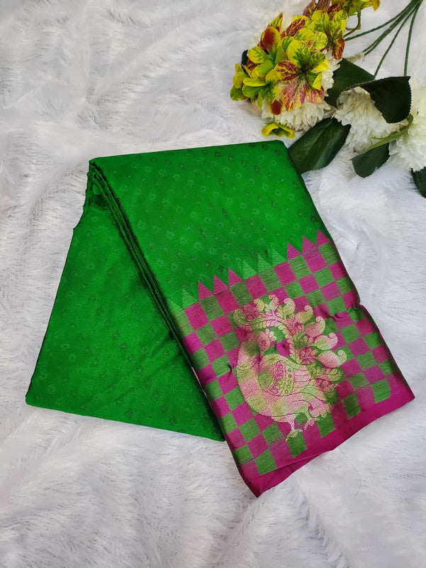 Suba Oviya Pattu Mix Wedding Saree SV49