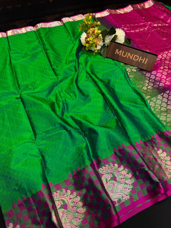 Suba Oviya Pattu Mix Wedding Saree SV87