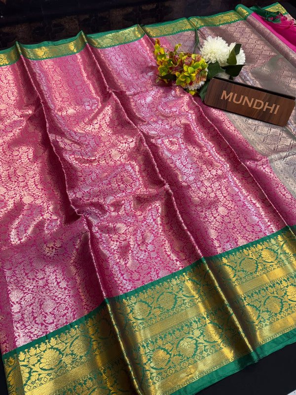 Experience the perfect balance of luxury and tradition with the New Celebrity Tissue Zari Saree.