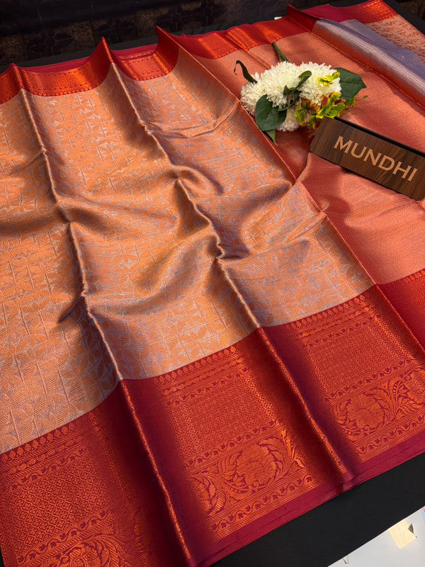 Experience the perfect balance of luxury and tradition with the New Celebrity Tissue Zari Saree.