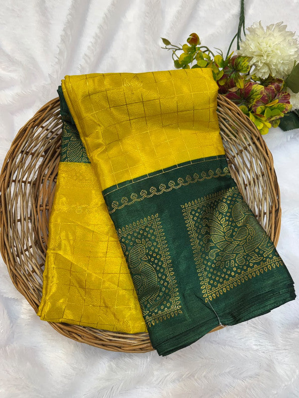 Crepe Silk Foil Print Saree for Party Wear