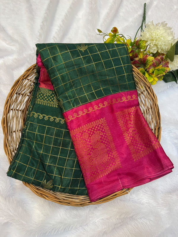 Crepe Silk Foil Print Saree for Party Wear