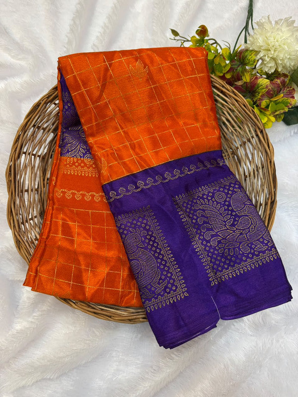 Crepe Silk Foil Print Saree for Party Wear