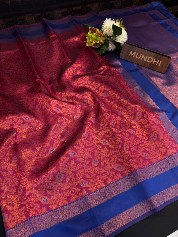 Retta Patta Pavishna Soft Silk Saree | Jacquard Blouse| RTP38 - Sri Sakthi Pugazh Tex - Retta Patta Pavishna