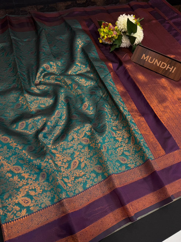Retta Patta Pavishna Soft Silk Saree | Jacquard Blouse| RTP38 - Sri Sakthi Pugazh Tex - Retta Patta Pavishna
