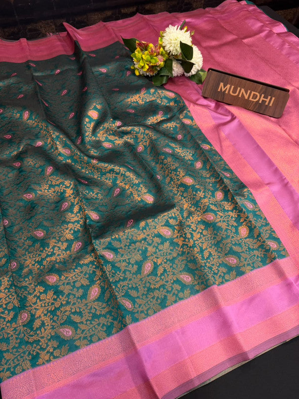 Retta Patta Pavishna Soft Silk Saree | Jacquard Blouse| RTP38 - Sri Sakthi Pugazh Tex - Retta Patta Pavishna