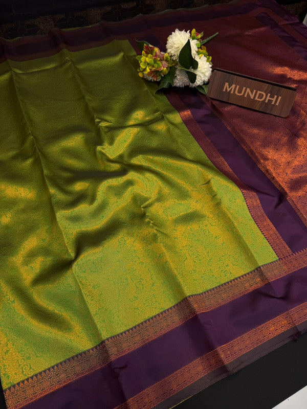 Retta Patta Pavishna Soft Silk Saree | Jacquard Blouse| RTP38 - Sri Sakthi Pugazh Tex - Retta Patta Pavishna