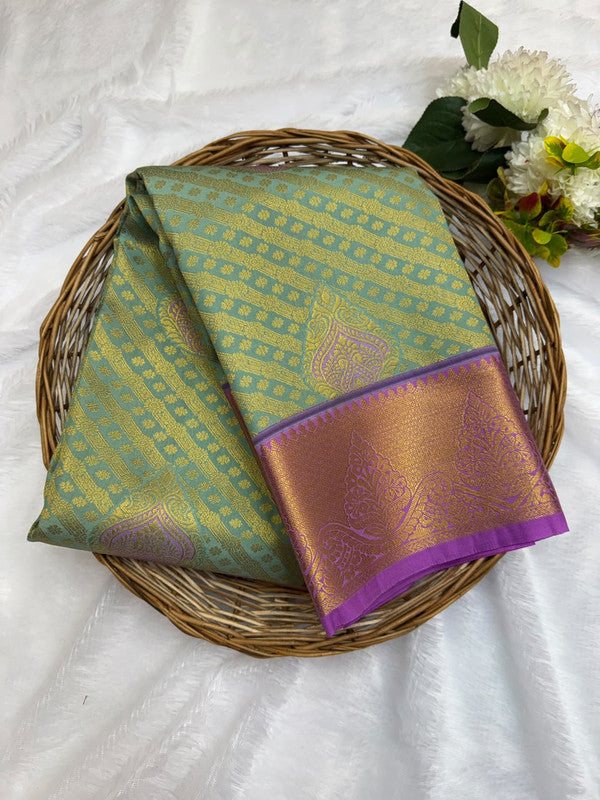 Premium semi silk saree with elegant Zari work