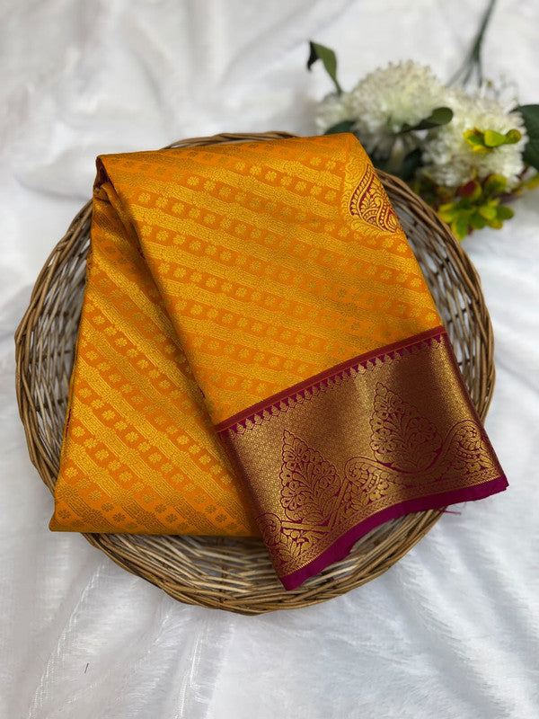 Premium semi silk saree with elegant Zari work