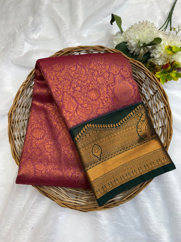 Premium semi silk saree with elegant Zari work