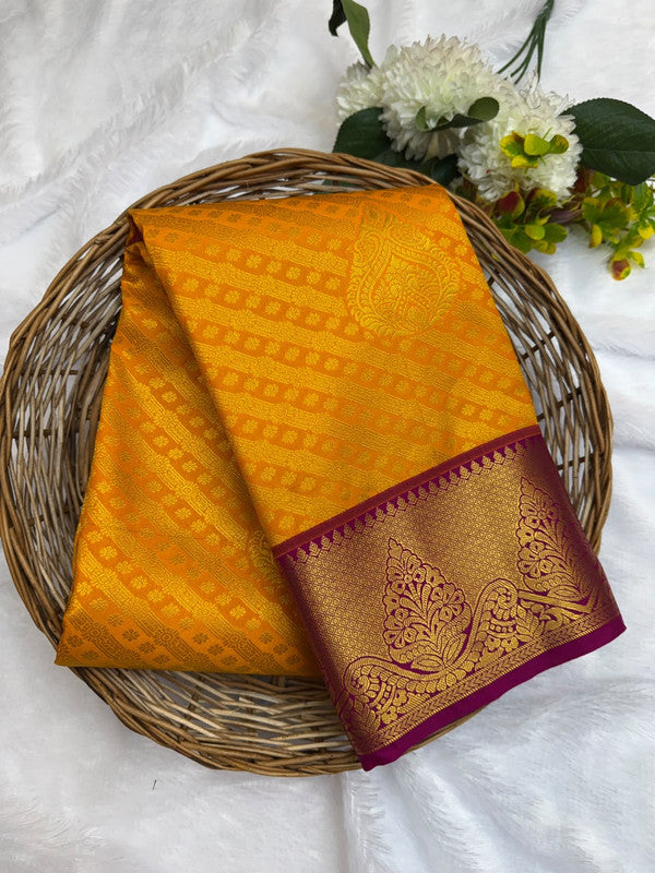 Premium semi silk saree with elegant Zari work