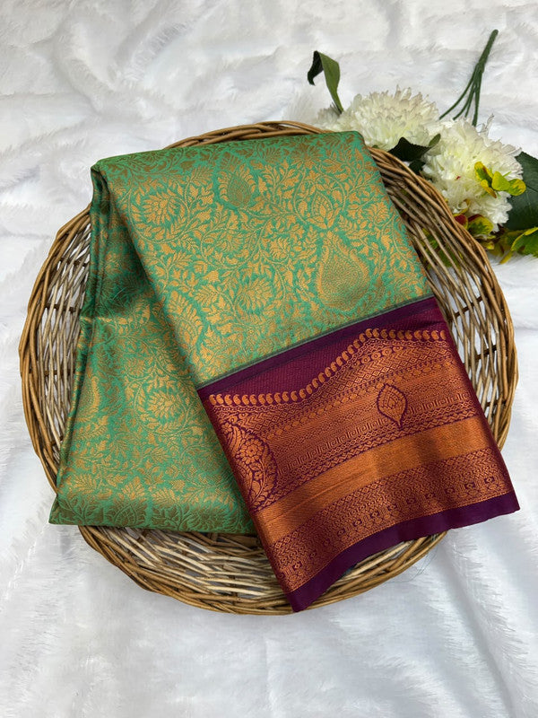 Premium semi silk saree with elegant Zari work