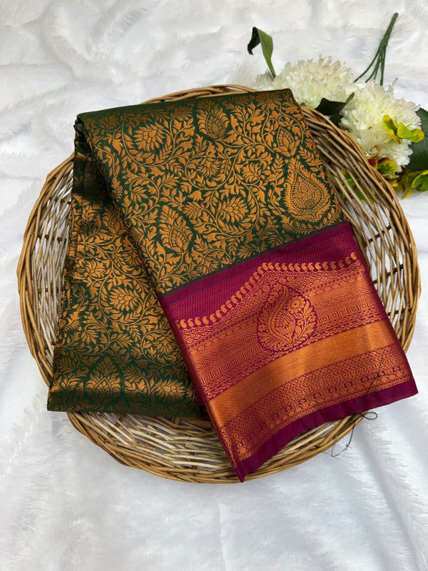 Premium semi silk saree with elegant Zari work