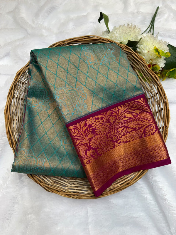 Premium semi silk saree with elegant Zari work
