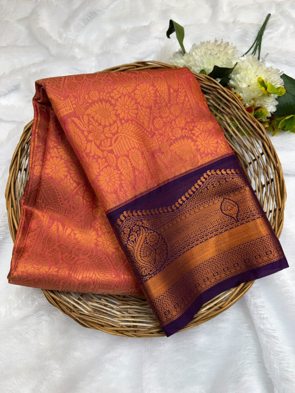 Premium semi silk saree with elegant Zari work