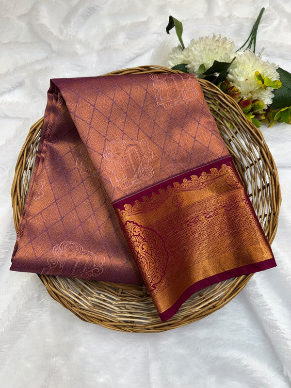 Premium semi silk saree with elegant Zari work