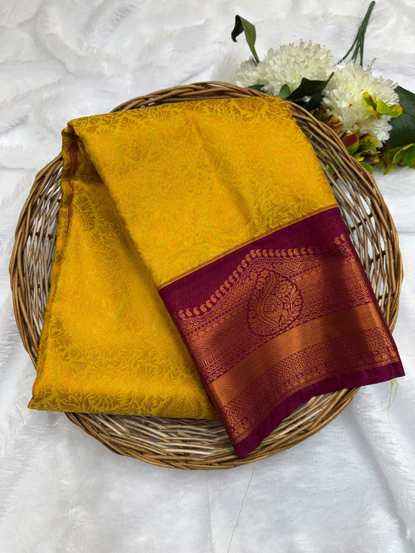 Premium semi silk saree with elegant Zari work