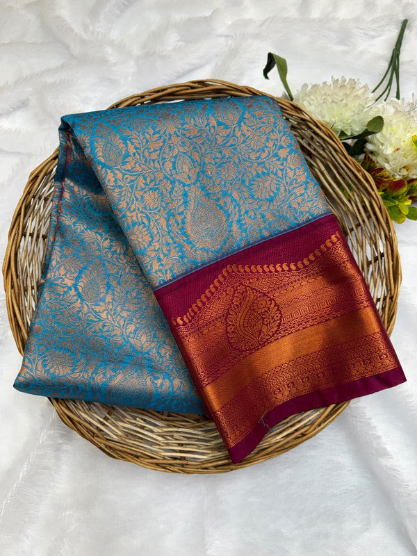 Premium semi silk saree with elegant Zari work