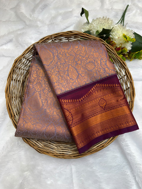 Premium semi silk saree with elegant Zari work
