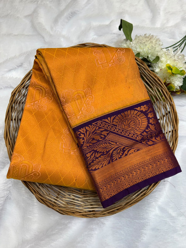 Premium semi silk saree with elegant Zari work