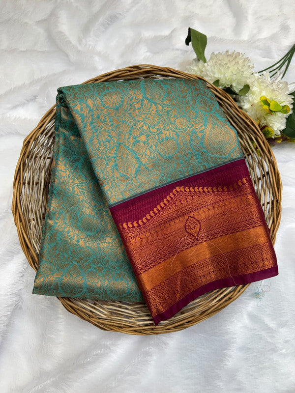 Premium semi silk saree with elegant Zari work
