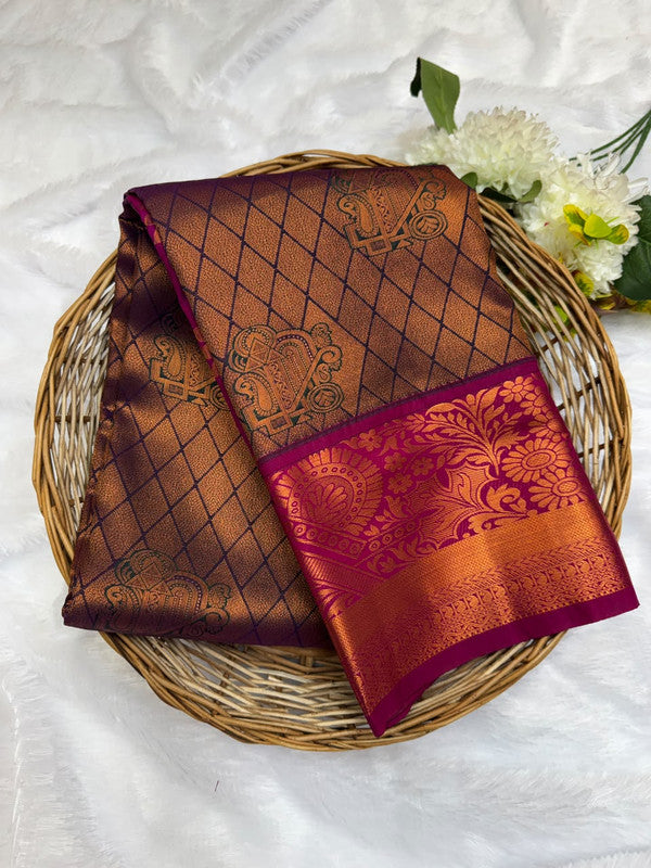 Premium semi silk saree with elegant Zari work