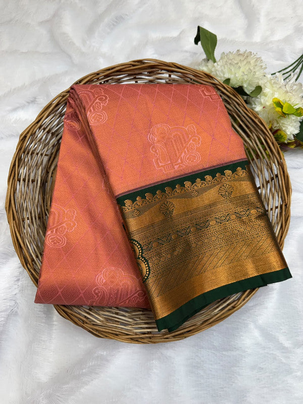 Premium semi silk saree with elegant Zari work