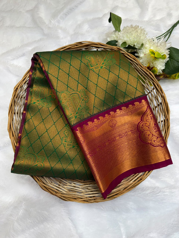 Premium semi silk saree with elegant Zari work