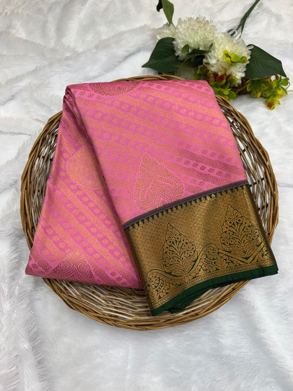 Premium semi silk saree with elegant Zari work