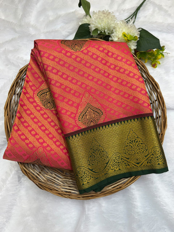 Premium semi silk saree with elegant Zari work
