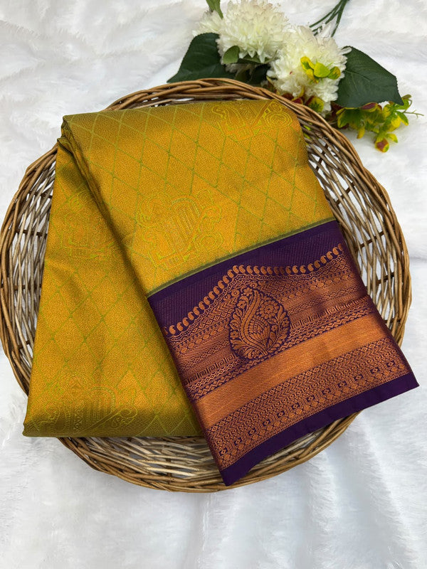 Premium semi silk saree with elegant Zari work