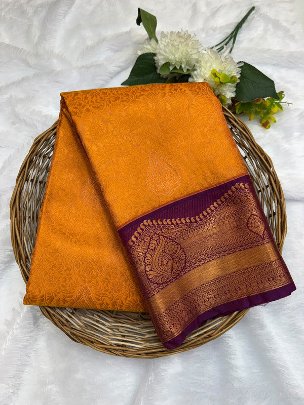 Premium semi silk saree with elegant Zari work