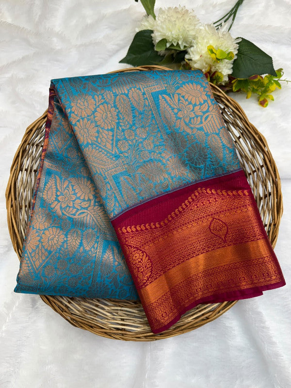 Premium semi silk saree with elegant Zari work