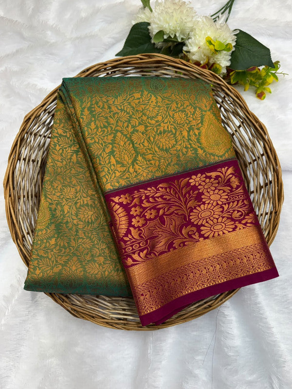 Premium semi silk saree with elegant Zari work