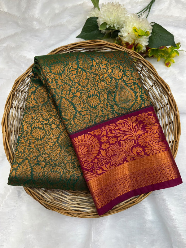 Premium semi silk saree with elegant Zari work