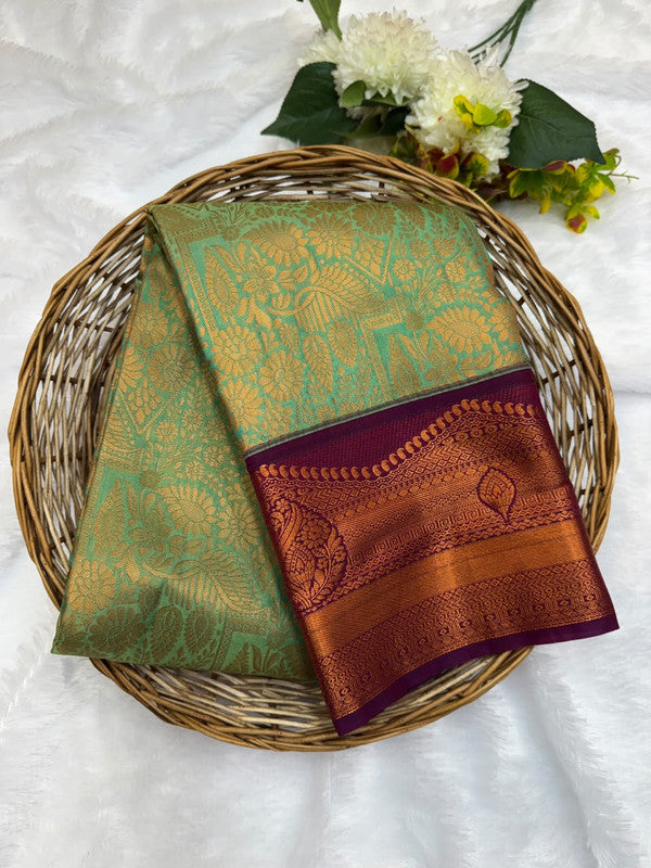 Premium semi silk saree with elegant Zari work