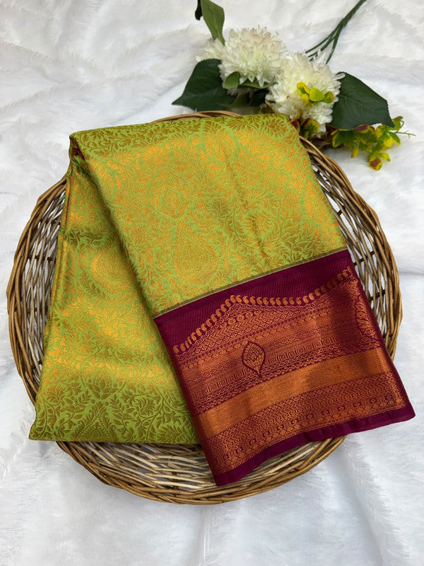 Premium semi silk saree with elegant Zari work
