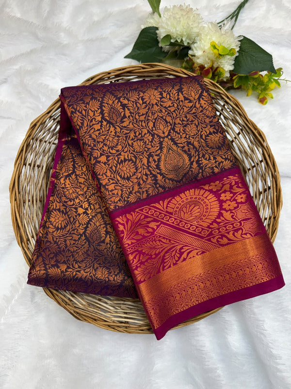 Premium semi silk saree with elegant Zari work