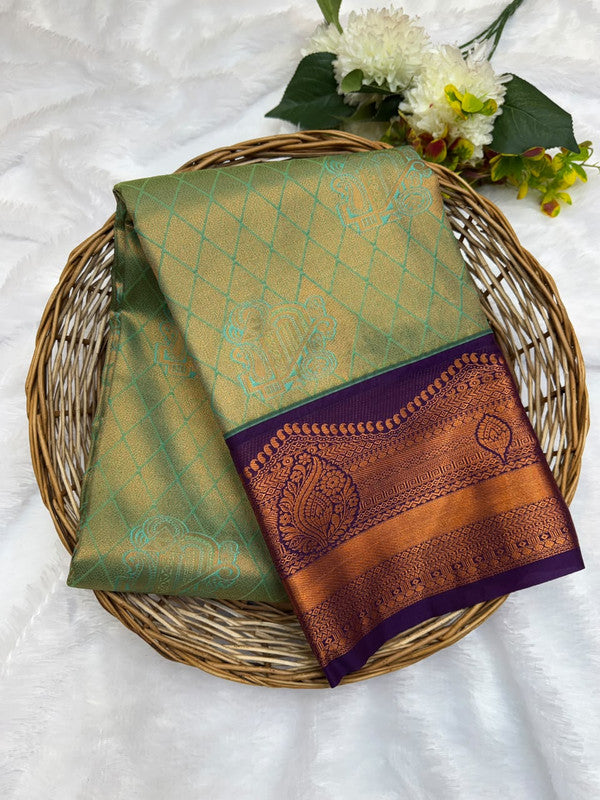 Premium semi silk saree with elegant Zari work