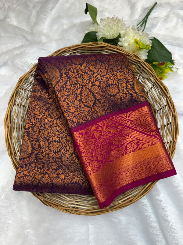 Premium semi silk saree with elegant Zari work