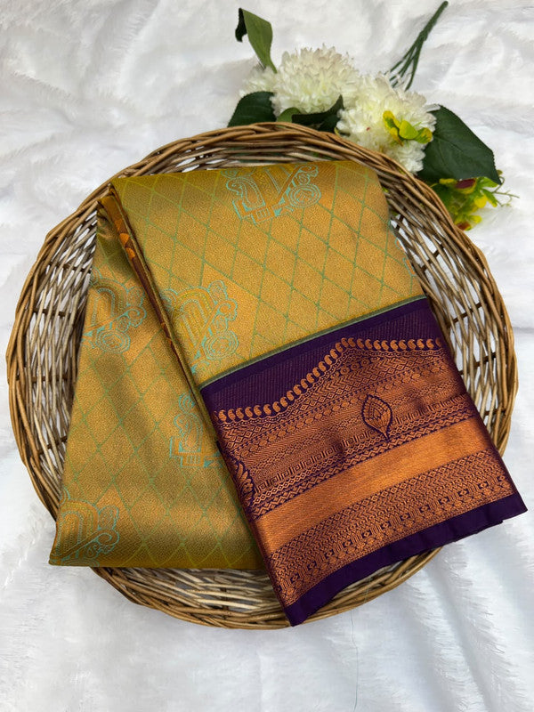 Premium semi silk saree with elegant Zari work