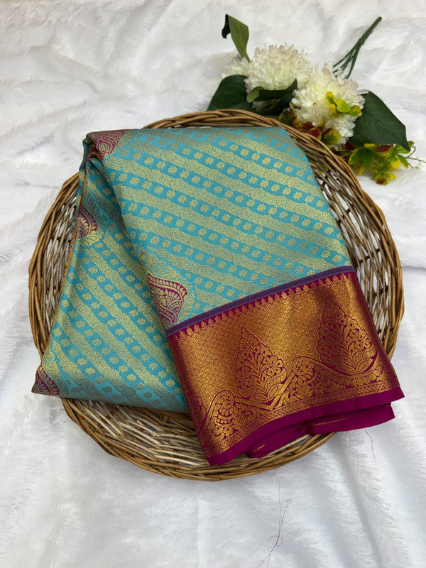 Premium semi silk saree with elegant Zari work