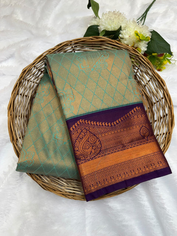 Premium semi silk saree with elegant Zari work