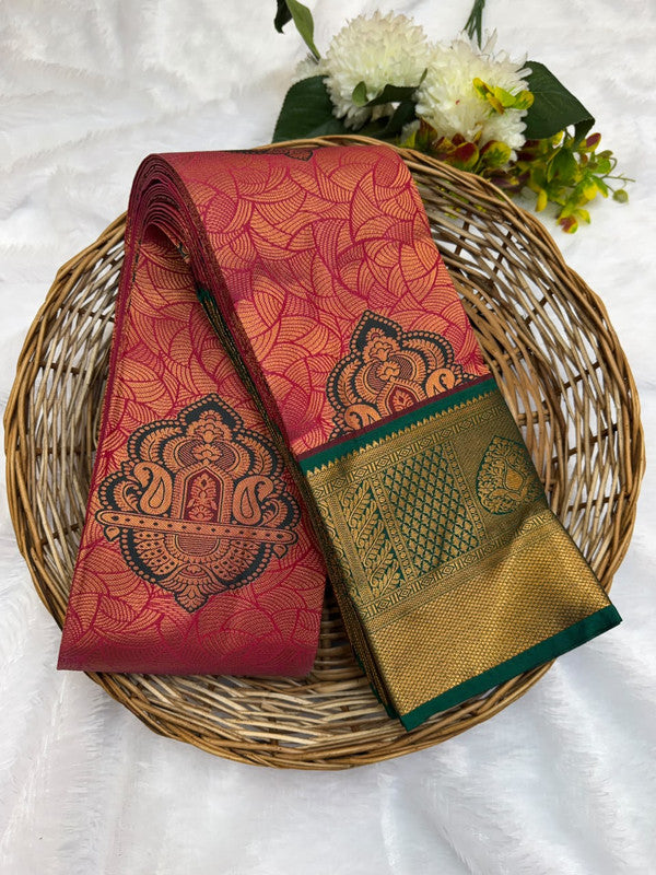 Premium semi silk saree with elegant Zari work