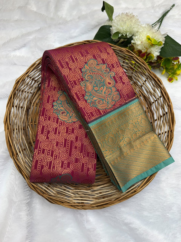 Premium semi silk saree with elegant Zari work