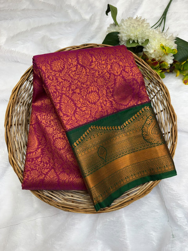 Premium semi silk saree with elegant Zari work