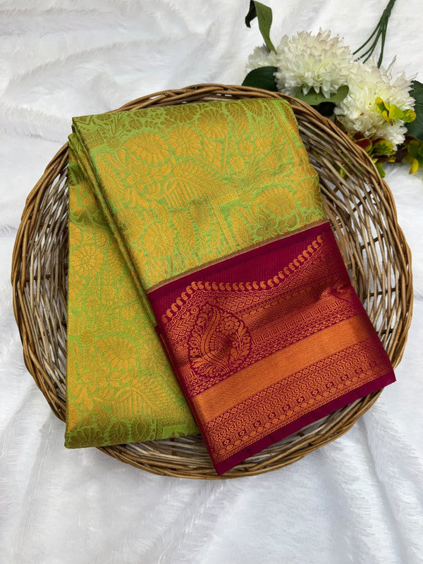 Premium semi silk saree with elegant Zari work